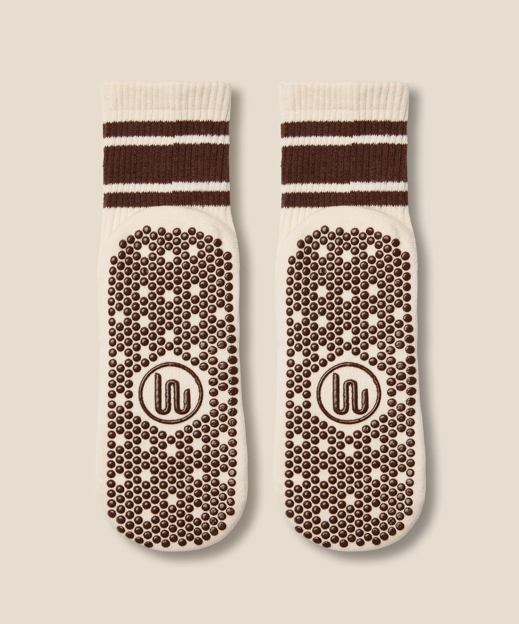 Crew Grip Socks - Oat Espresso Stripe - Image 5