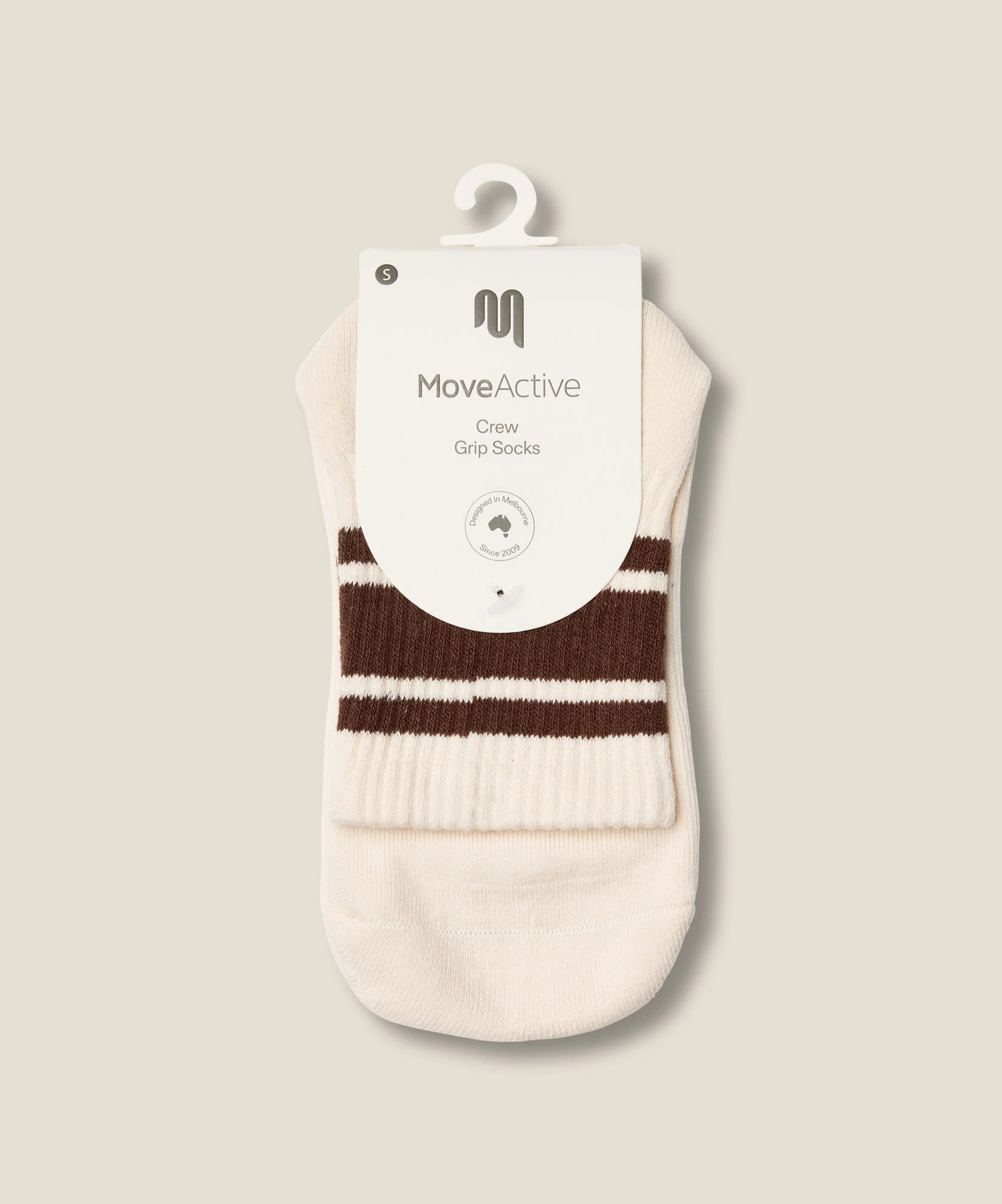 Crew Grip Socks - Oat Espresso Stripe - Image 6