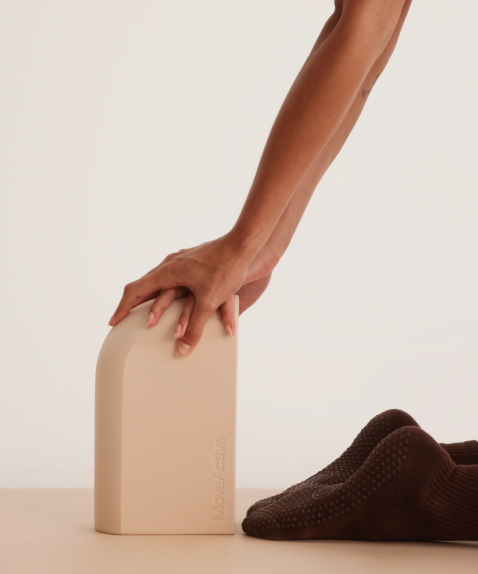 Curved Yoga Block - Almond - Image 4