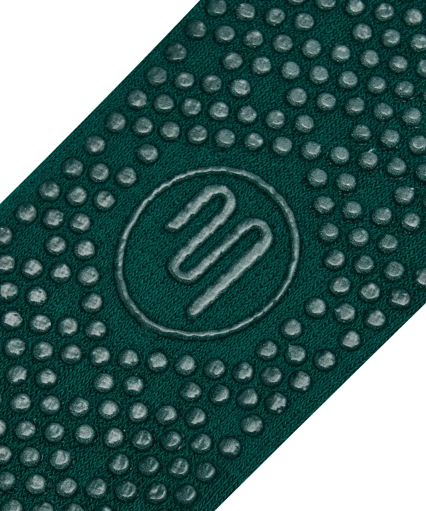 Quarter Crew Grip Socks - Ribbed Emerald - Image 3