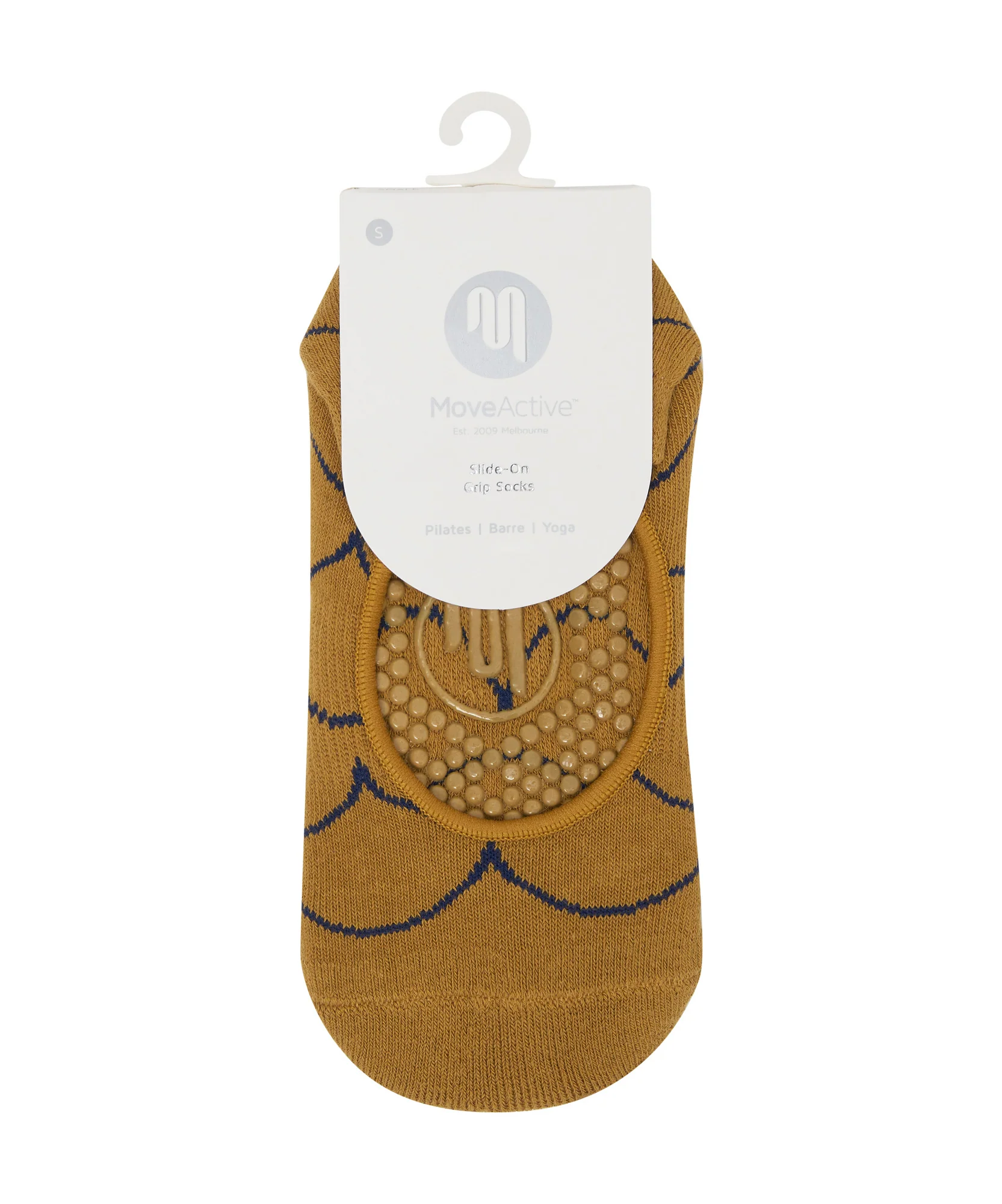 Slide On Grip Socks - Scallop Mustard - Image 4